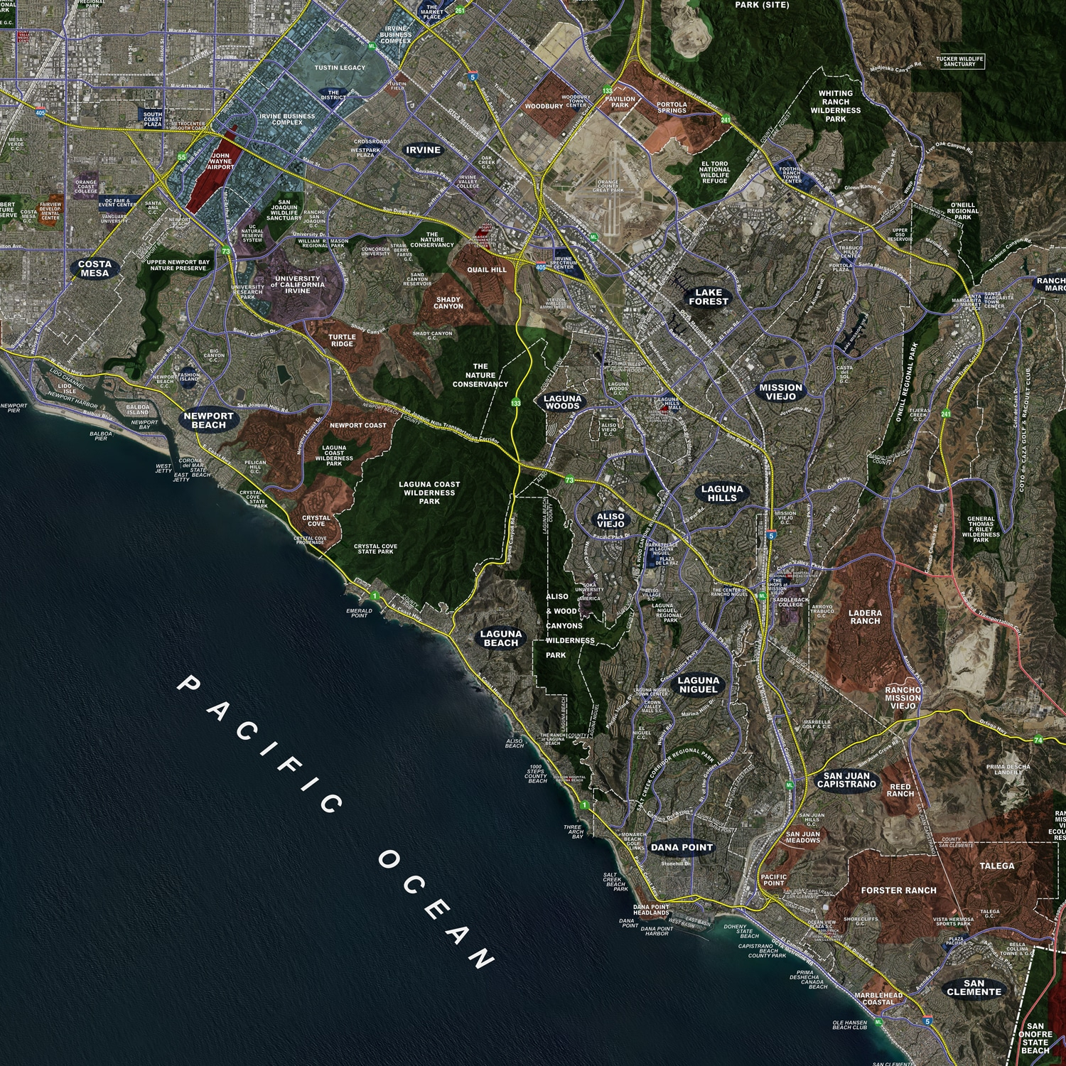 Orange County Rolled Aerial Map Landiscor Real Estate Orange County Rolled Aerial Map Landiscor Real Estate