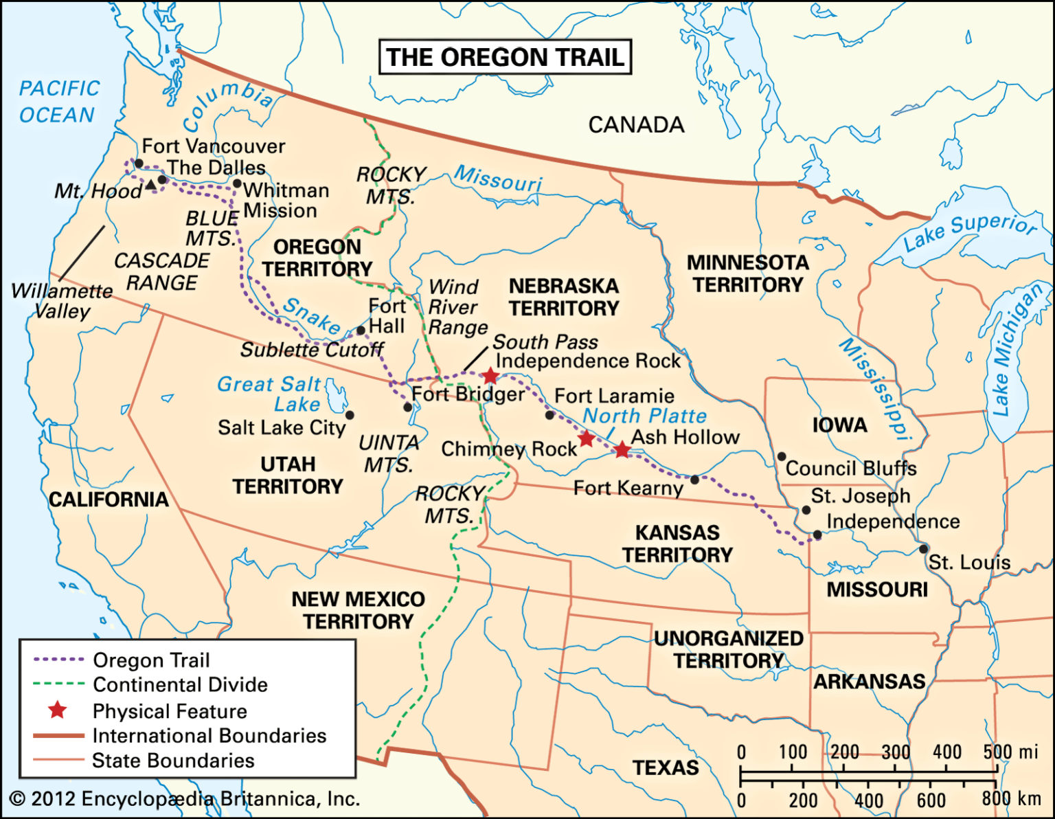 Oregon Trail Definition History Map Facts Britannica – Printable Map of