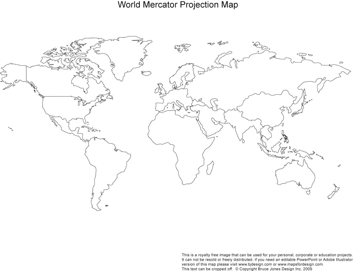 Outline Map Of Oceans And Continents With Blank World Map 