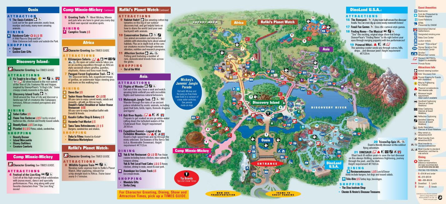 Park Maps 2010 Photo 1 Of 4 Animal Kingdom Disney 