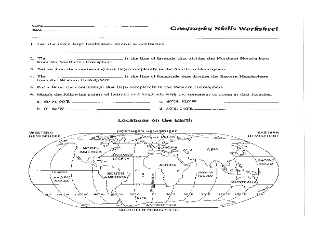 Parts Of A Map Quiz Worksheet For Kids Study With Map 