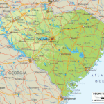 Physical Map Of South Carolina Ezilon Maps