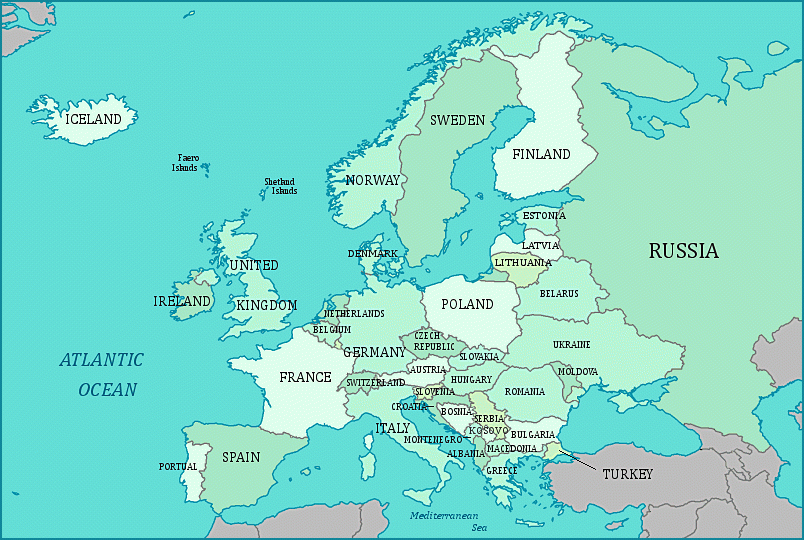 Physical Maps Of Europe Free Printable Maps