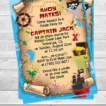 Pirate Treasure Map Printable Birthday Party Invitation Etsy