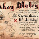 Pirate Treasure Map Printable Invitation 5x7 Customized