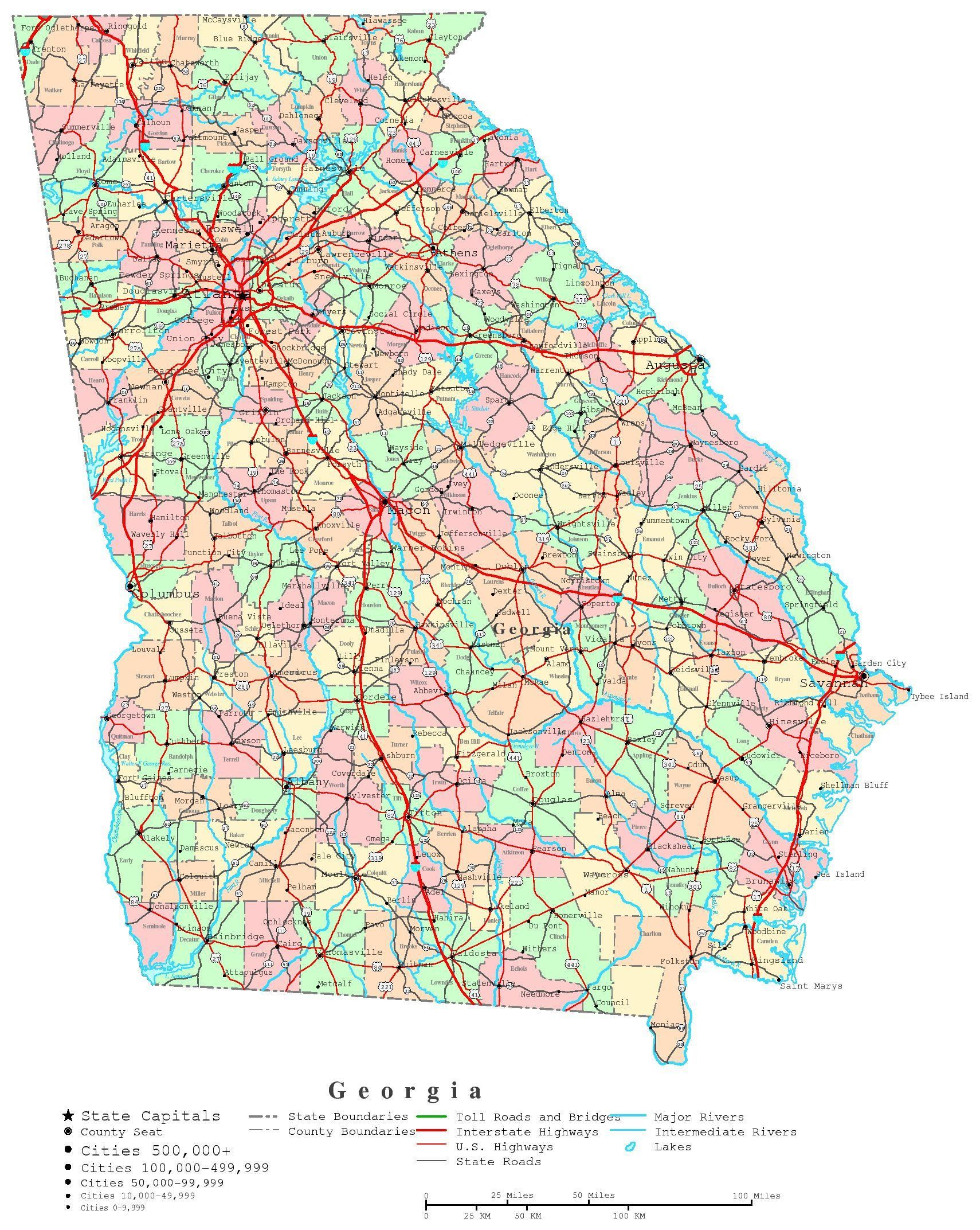 Political Map Of Georgia Fotolip