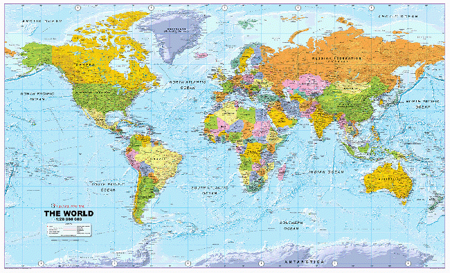 Political World Wall Map Huge Global Mapping Wall Map