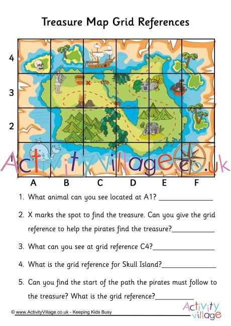 Practice Grid References With This Fun Treasure Map 