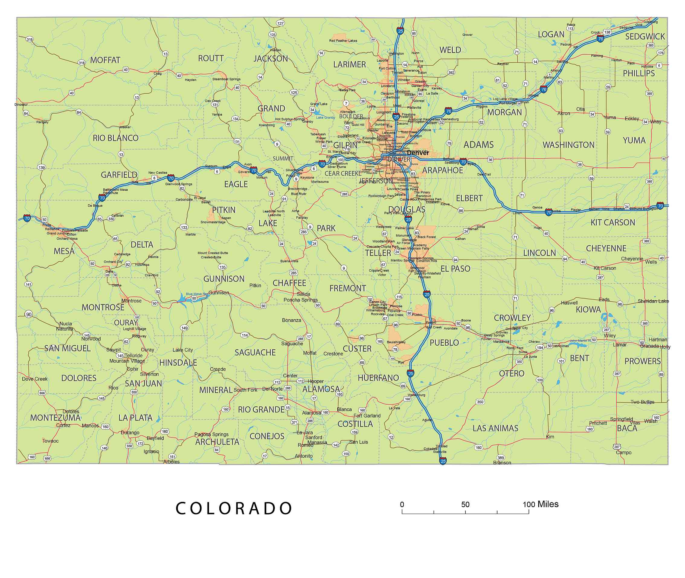 Preview Of Colorado State Vector Road Map Lossless 