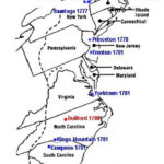 Print Map Revolutionary War Battles Show Revolutionary