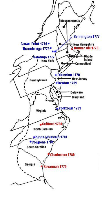 Print Map Revolutionary War Battles Show Revolutionary Print Map Revolutionary War Battles Show Revolutionary