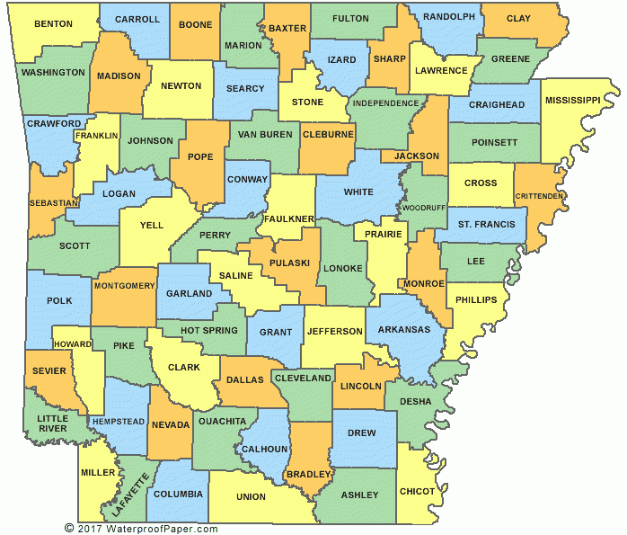Printable Arkansas Maps State Outline County Cities