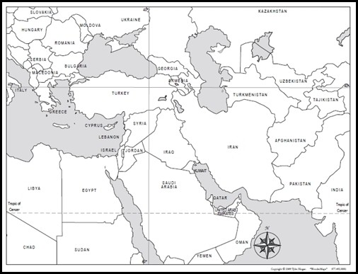 Printable Blank Map Of The Middle East