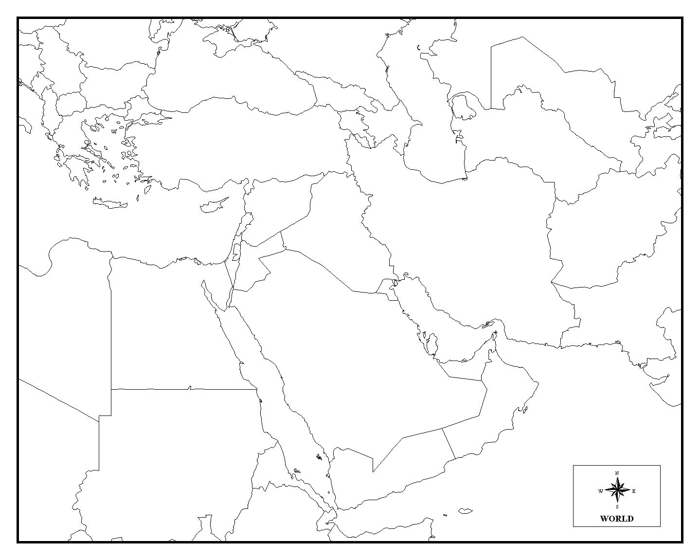 Printable Blank Map Of The Middle East