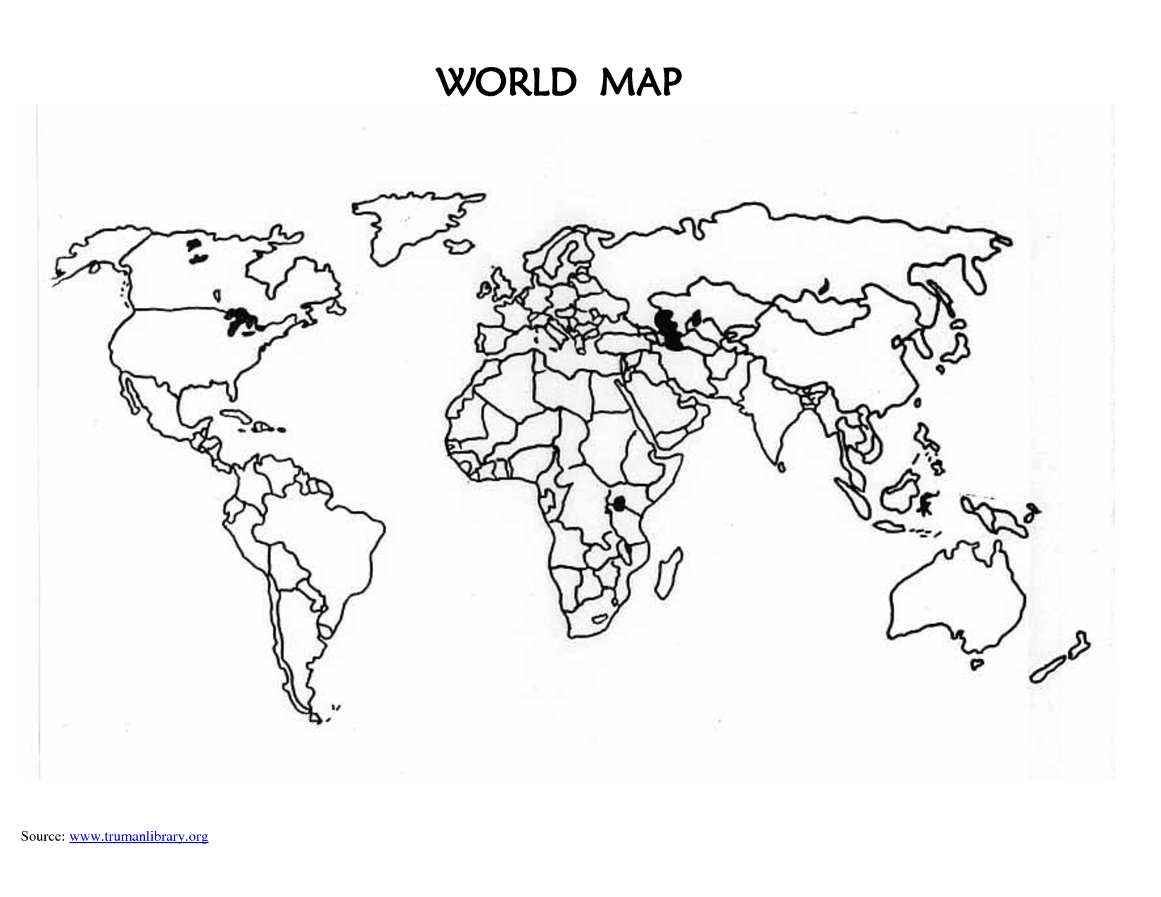 Printable Blank World Map Countries With Images Blank 