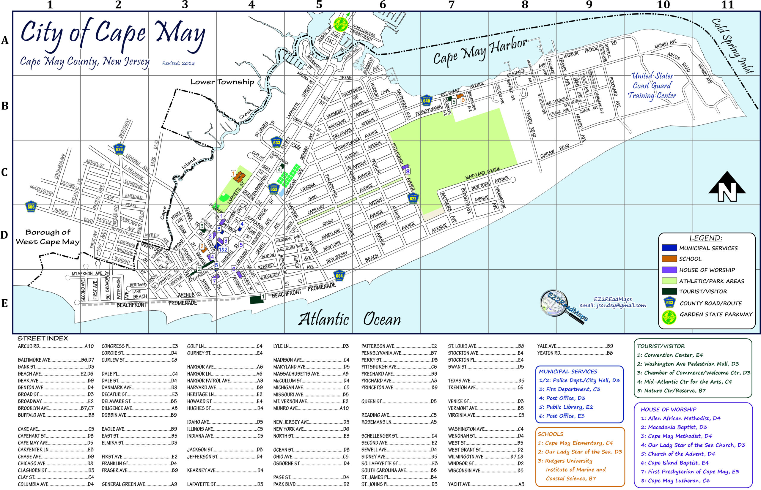 Printable Cape May Map Printable Cape May Map