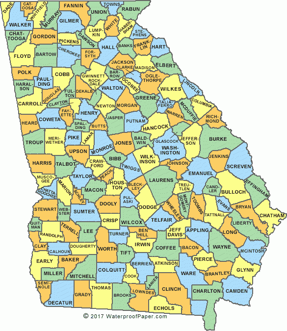 Printable Georgia Maps State Outline County Cities