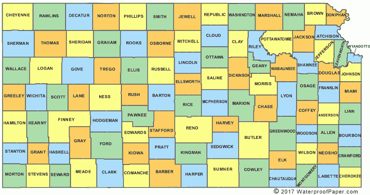 Printable Kansas Maps State Outline County Cities