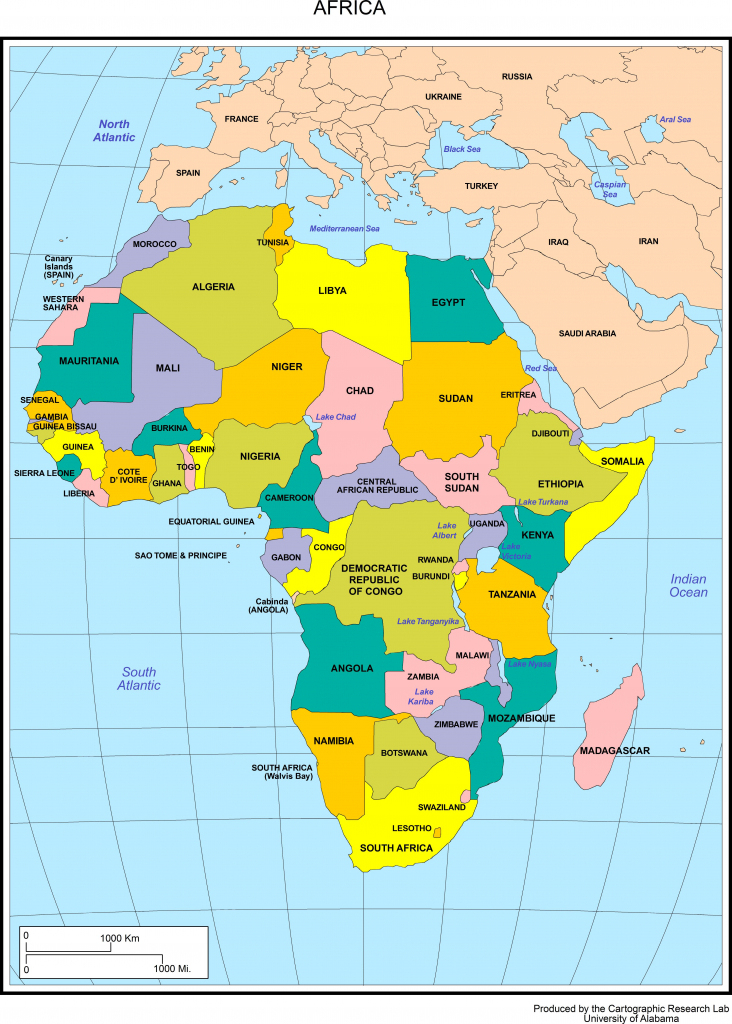 Printable Map Of Africa With Countries And Capitals 