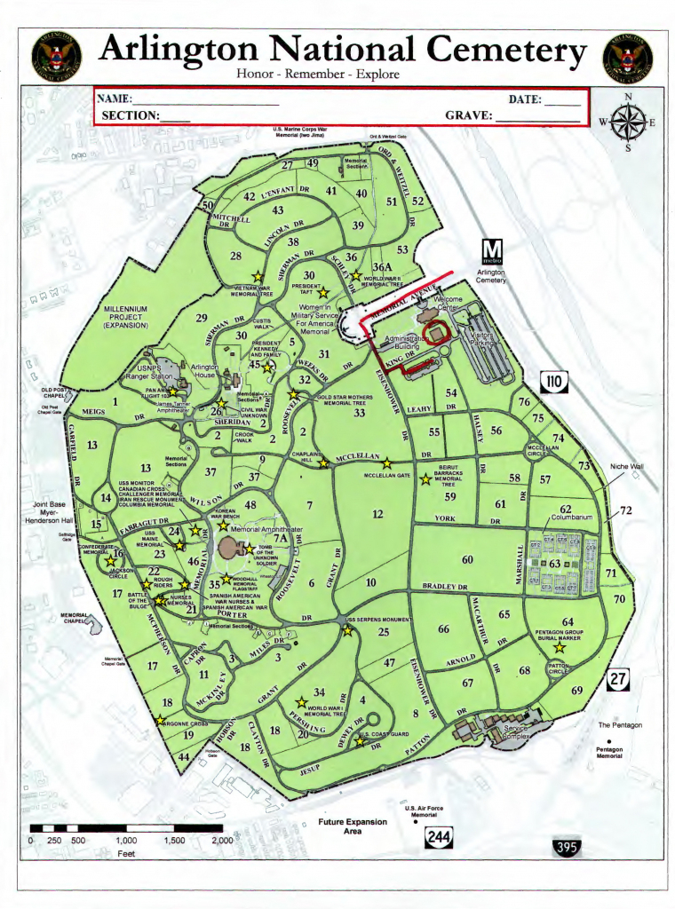 Printable Map Of Arlington National Cemetery Printable Maps