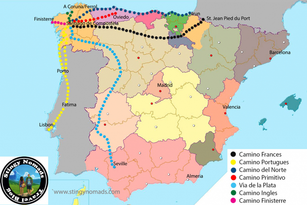 Printable Map Of Camino De Santiago Printable Maps