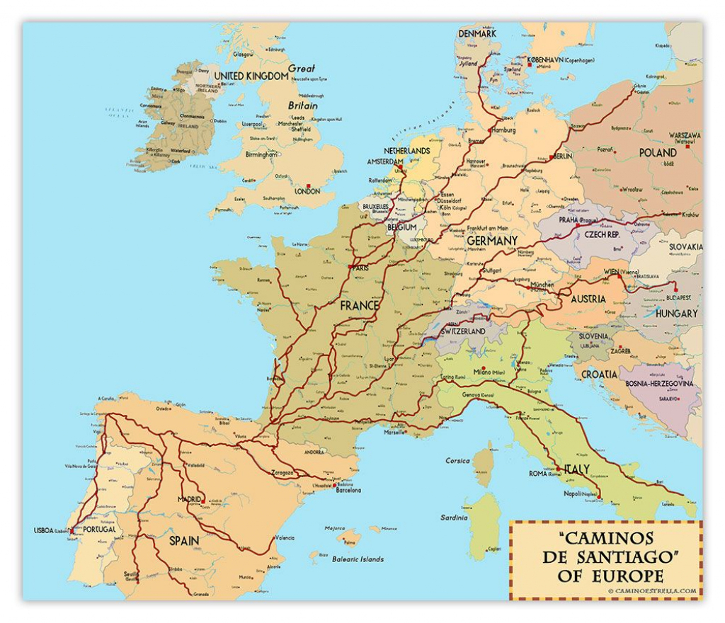 Printable Map Of Camino De Santiago Printable Maps Printable Map Of Camino De Santiago Printable Maps