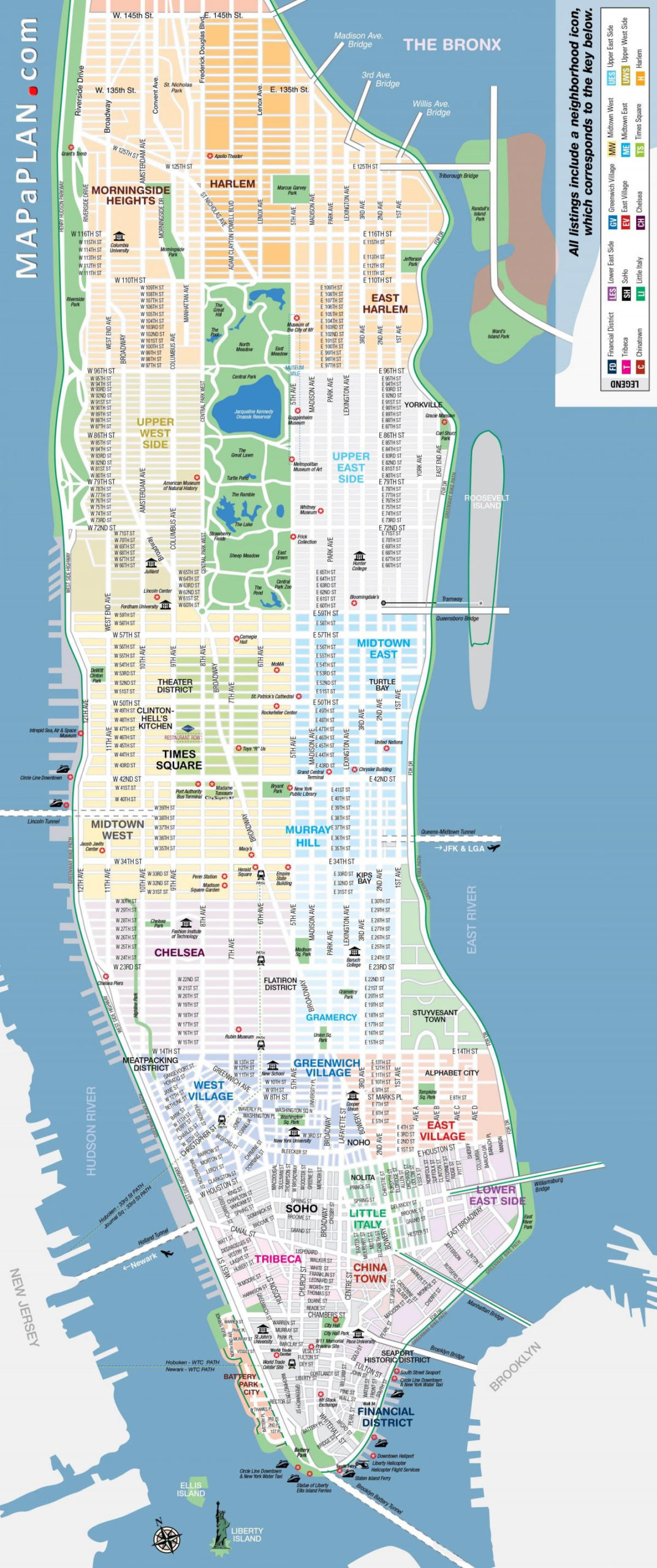 Printable Map Of Manhattan Free Printable Map Of 