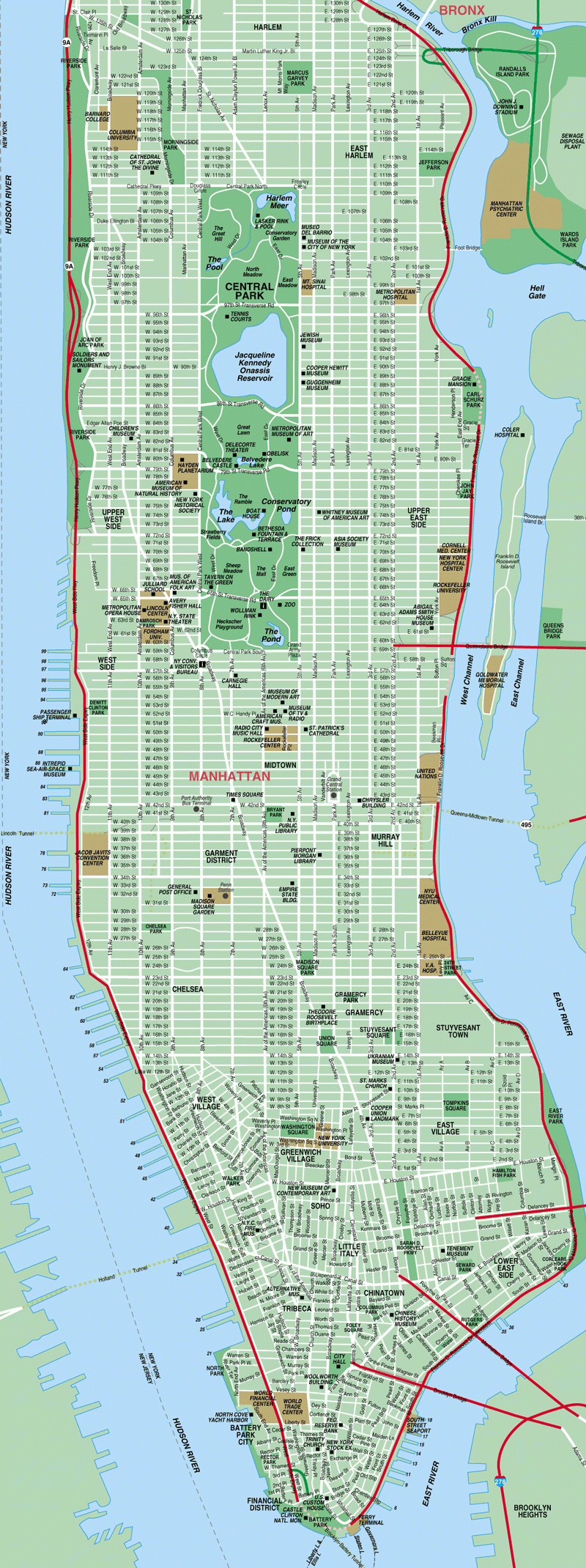 Printable Map Of Manhattan The International House Is 