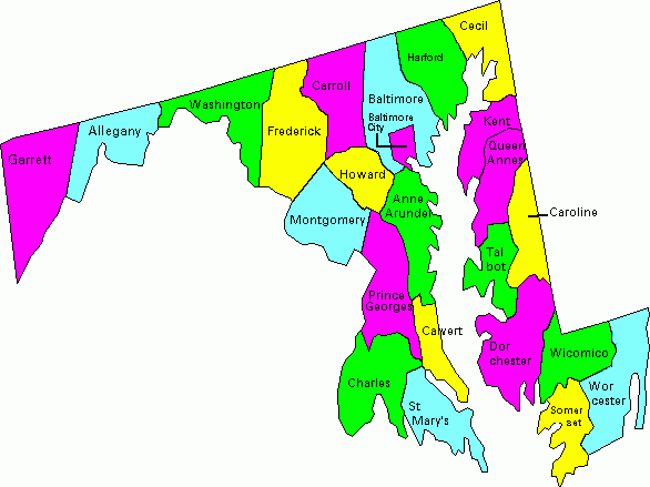 Printable Map Of Map Of Maryland Counties Free Printable 