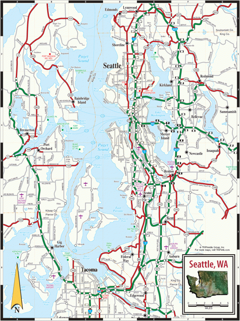 Printable Map Of Seattle Area Free Printable Maps