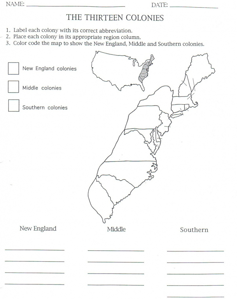Printable Map Of The 13 Colonies With Names Printable Maps