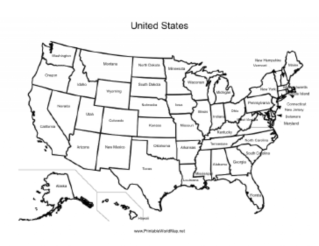 Printable Map Of The United States With State Names 