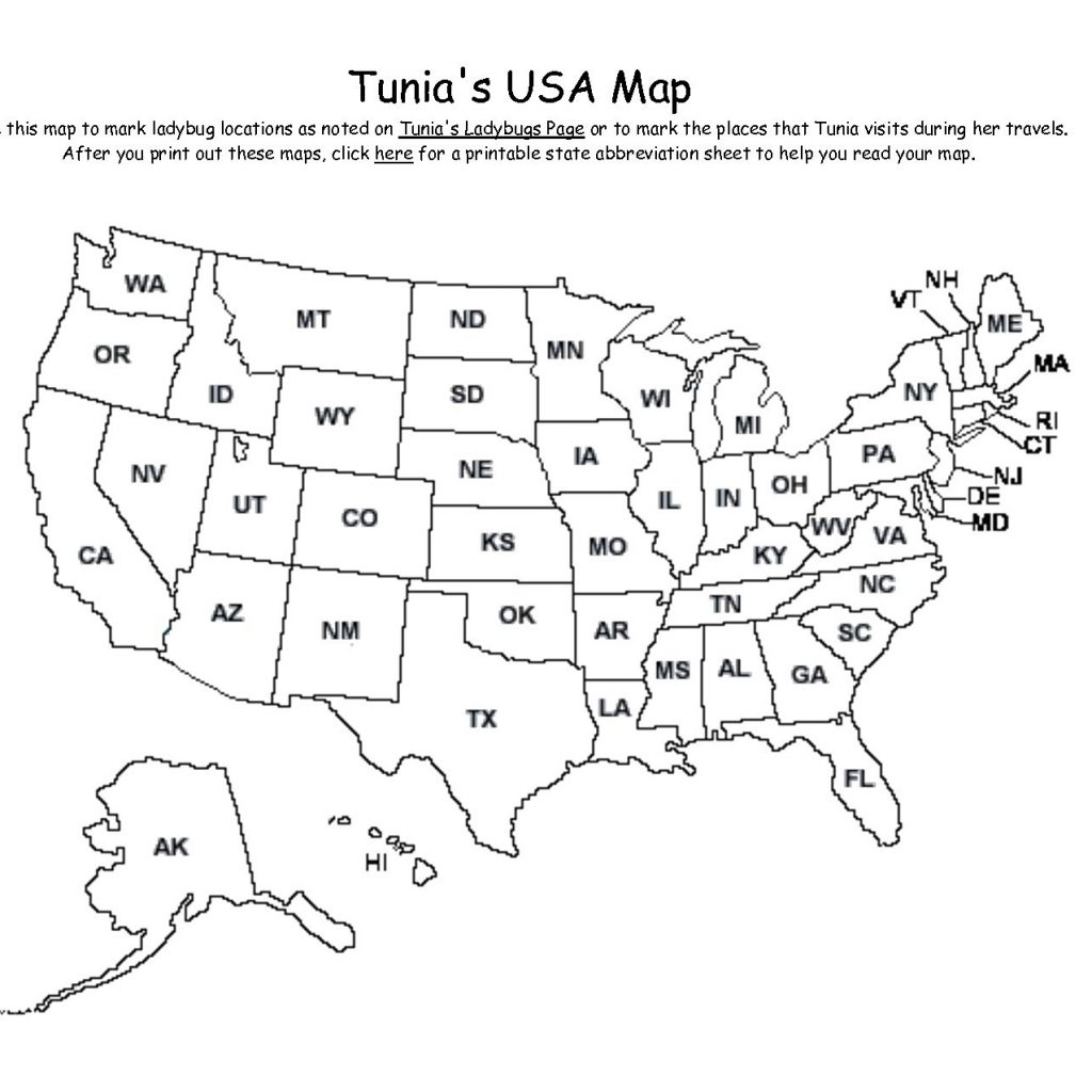 Printable Map Of United States With Abbreviations 