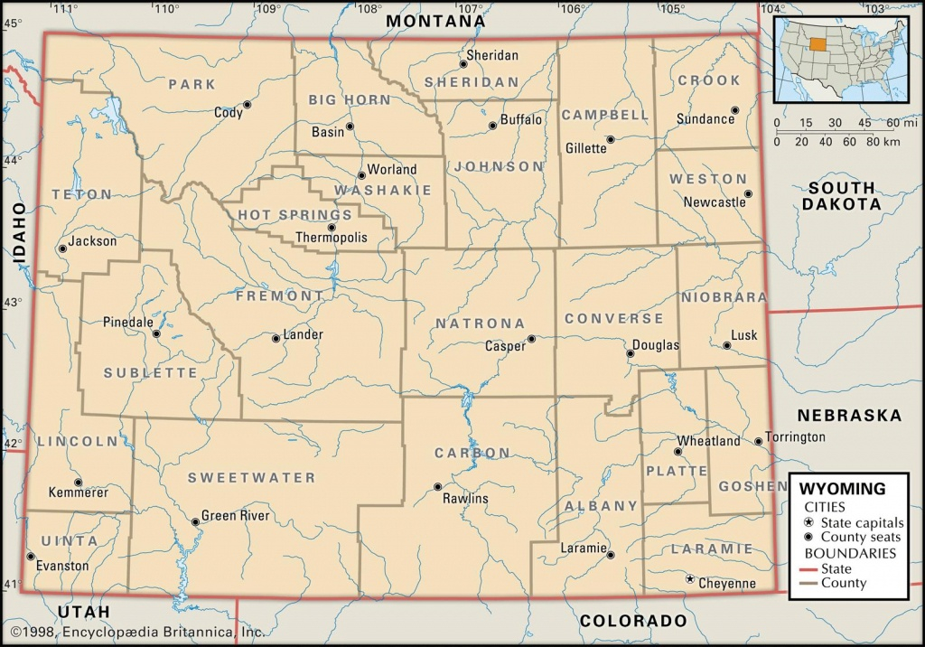 Printable Wyoming Map Printable Map of The United States