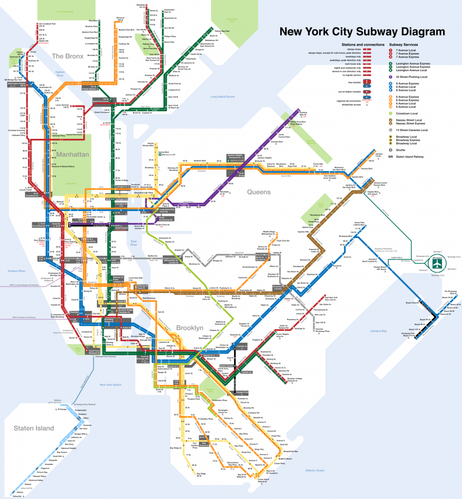 Printable New York Subway Map Afp Cv Pertaining To 