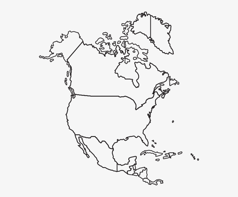 Printable North America Blank Map Free Transparent PNG 
