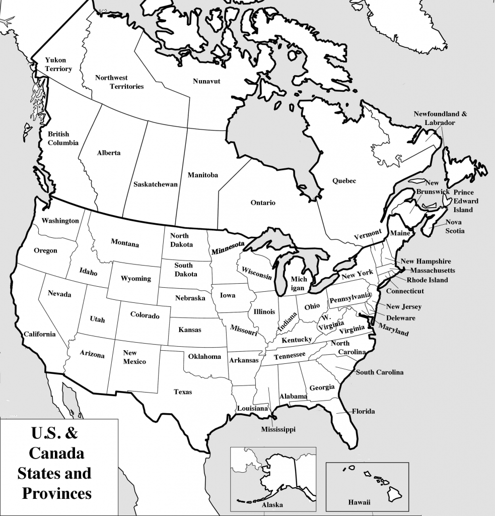 Labeled Map Of North America Printable – Printable Map of The United States