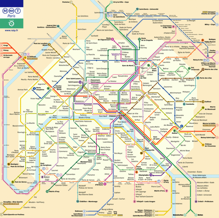 Printable Paris Metro Map Printable RER Metro Map Pdf