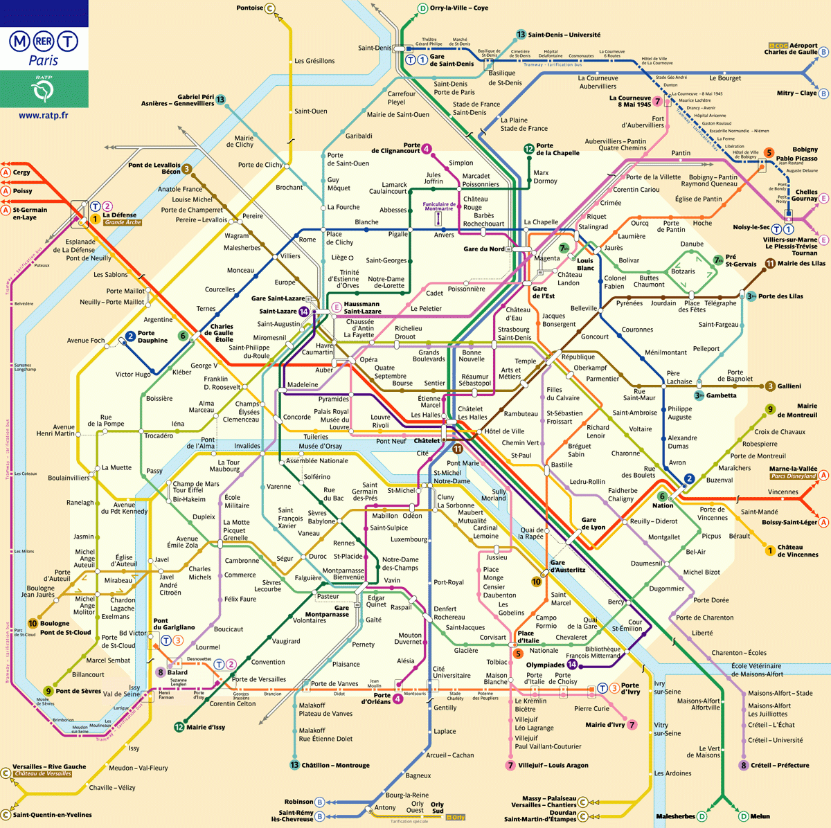 Printable Paris Metro Map Printable RER Metro Map Pdf 