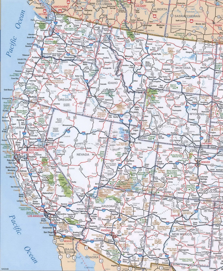 Printable Road Map Of Western Us Printable US Maps
