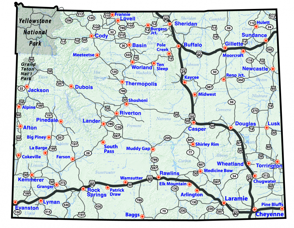 Printable Road Map Of Wyoming Printable Maps