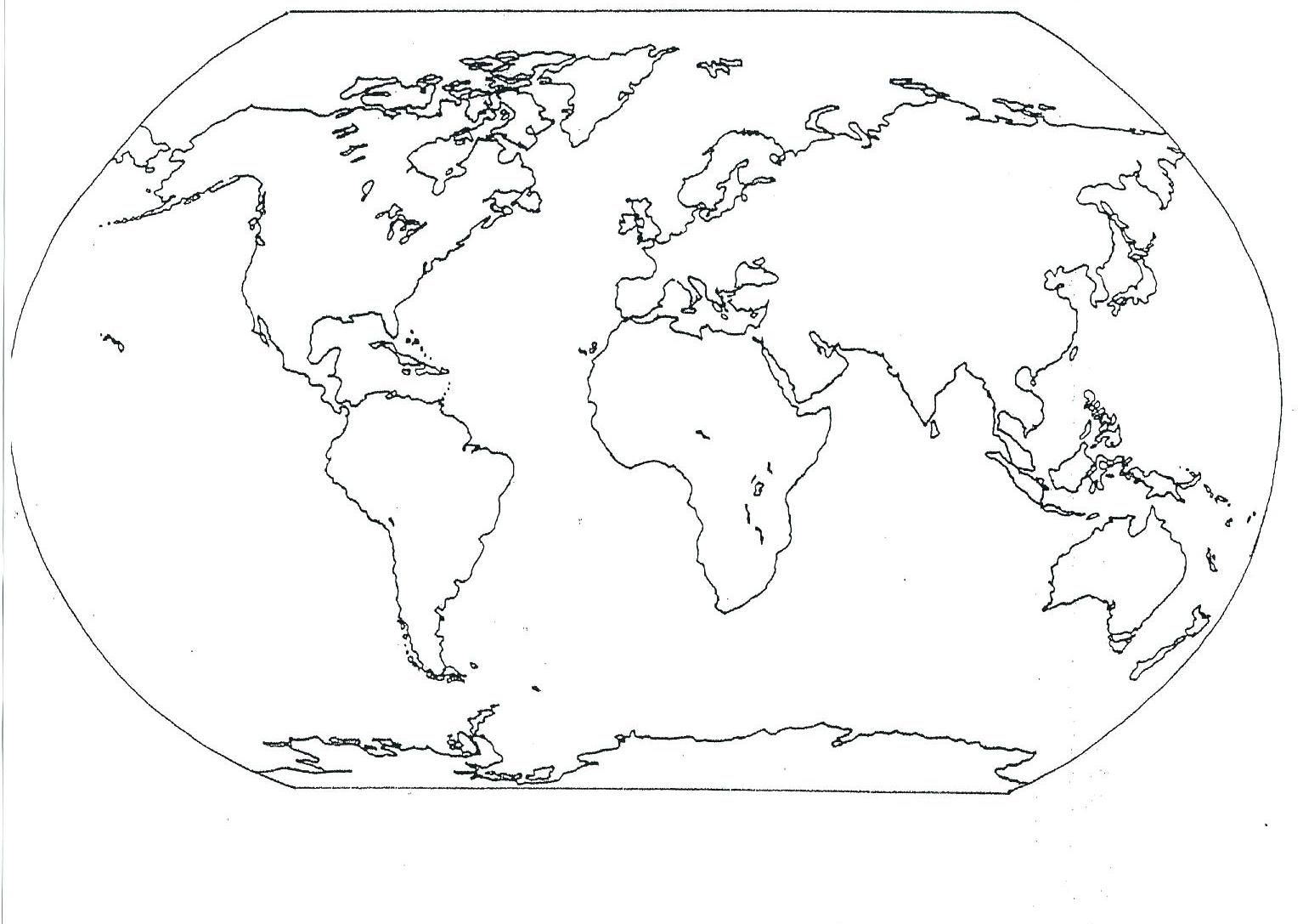 Printable Seven 7 Continents Map Of The World Blank 