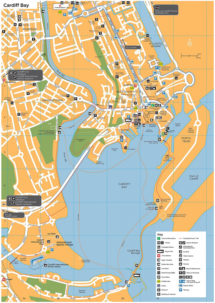 Printable Street Map Of Cardiff Wales Hebstreits 