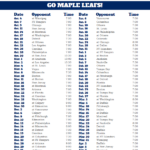 Printable Toronto Maple Leafs 2017 2018 Schedule