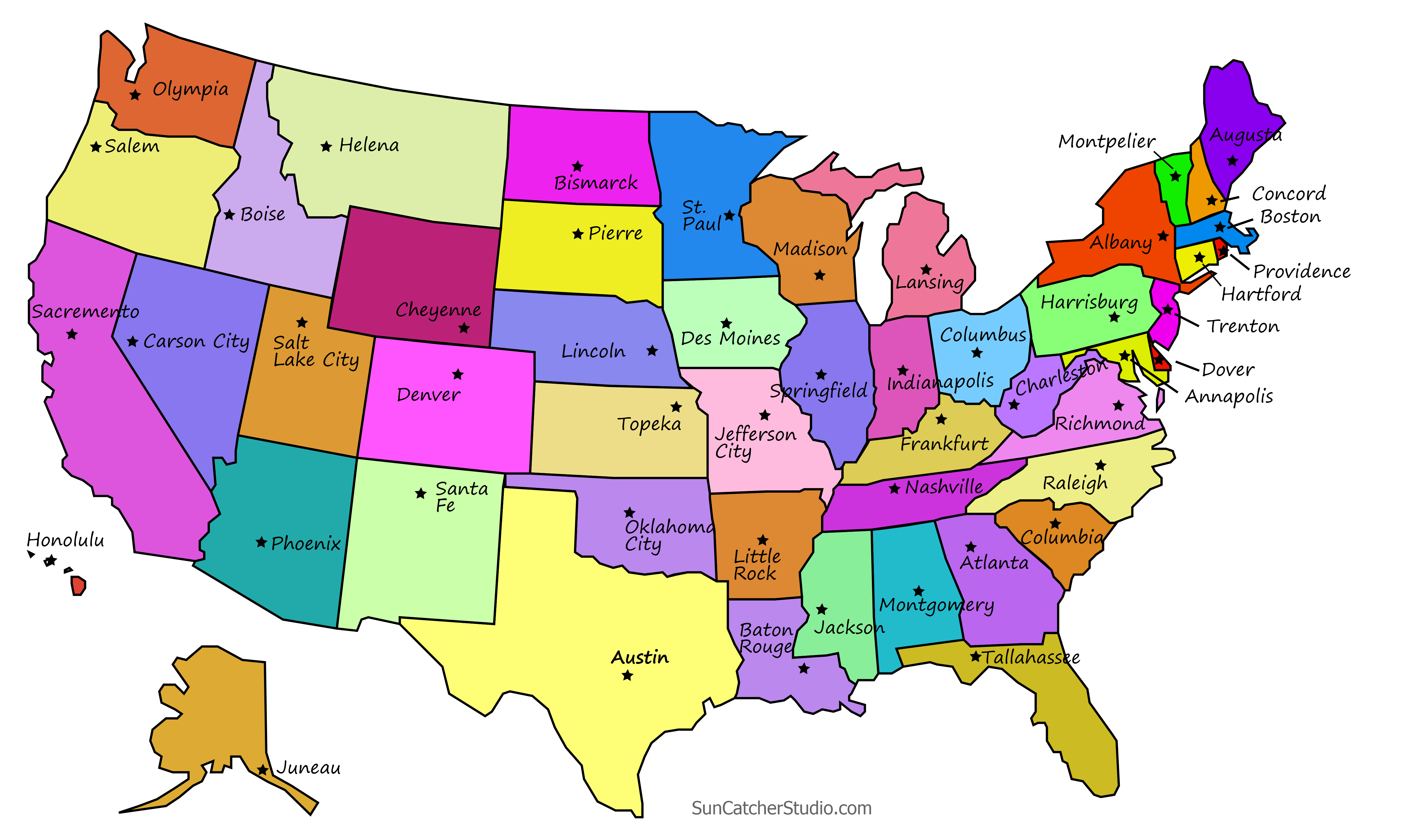 Printable US Maps With States Outlines Of America 