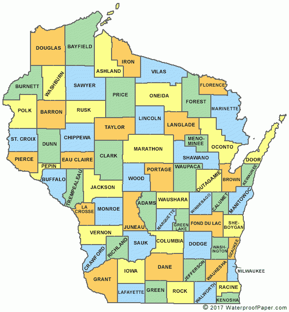 Printable Wisconsin Maps State Outline County Cities
