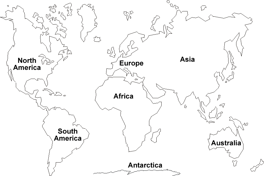 Printable World Map 7 Continents World Map Printable 