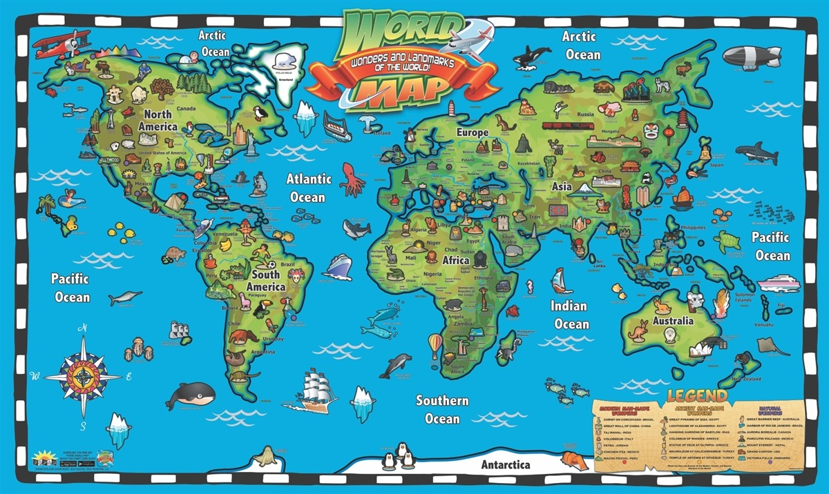 Printable World Map For Kids NEO Coloring