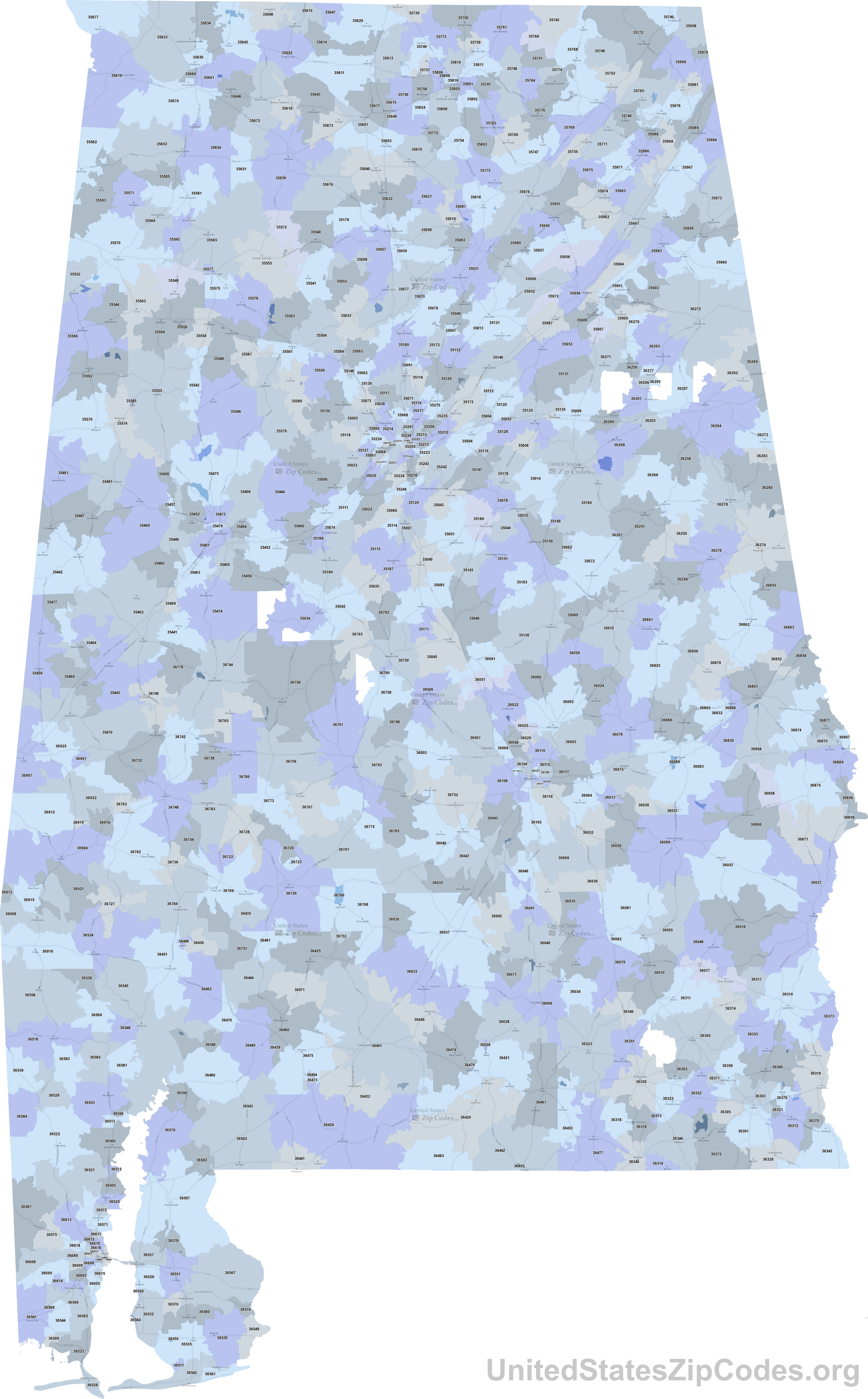 Printable ZIP Code Maps Free Download