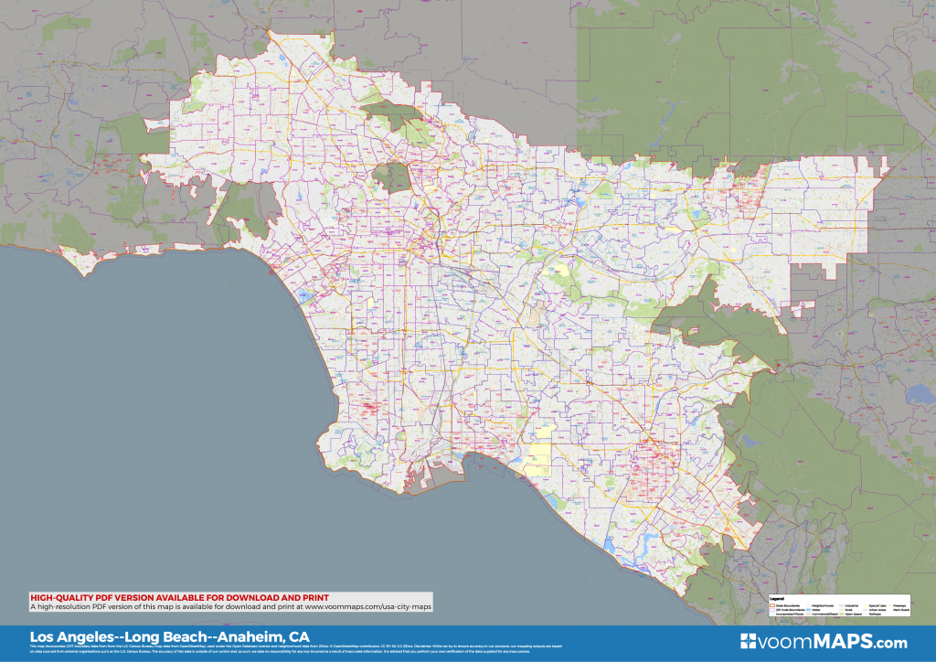 Printable Zip Code Maps Free Download Los Angeles Zip 